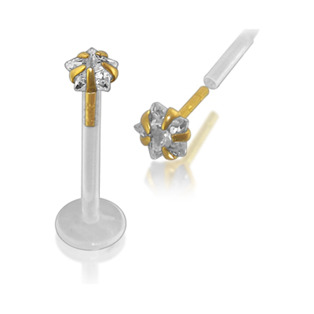 Bio-Plast Lip Labret with 14K Gold Star Head