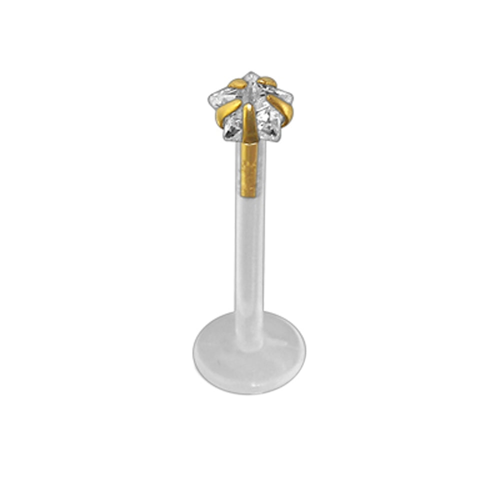 Bio-Plast Lip Labret with 14K Gold Star Head