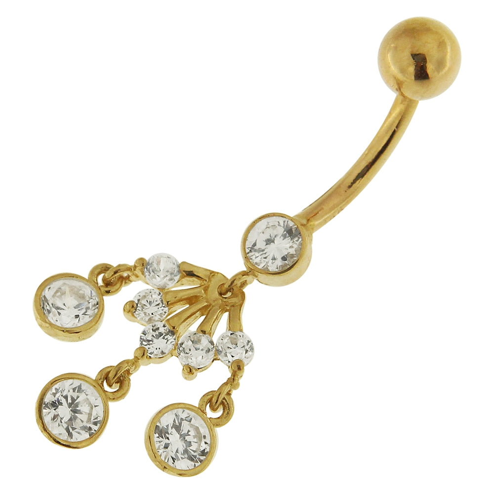 Dangling 14K Gold Belly Ring