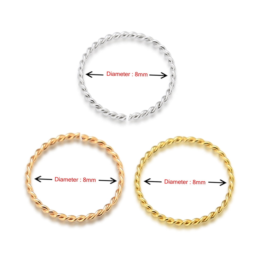 14K Gold Seamless Continuous Twister Nose Hoop Ring