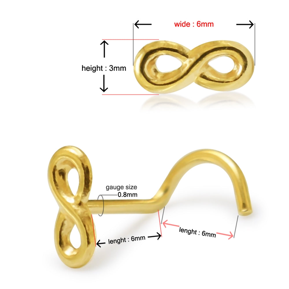 14K Gold Infinity Nose Screw