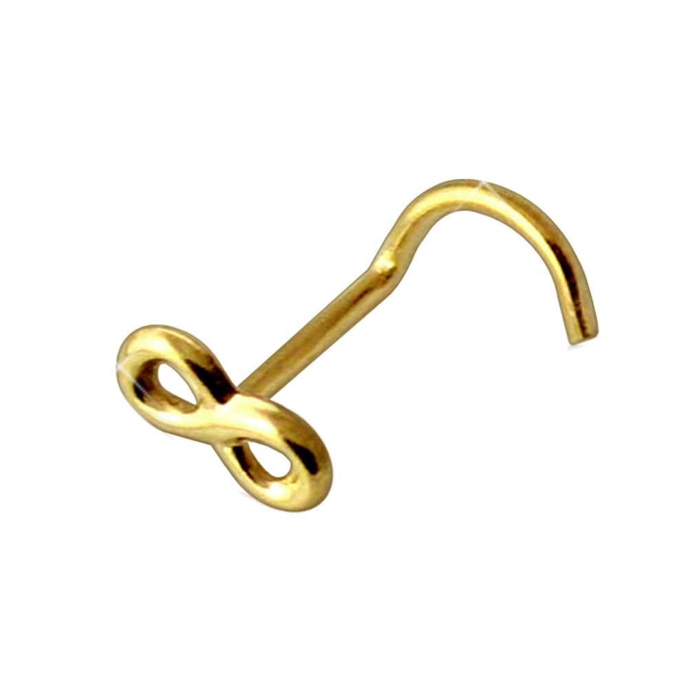 14K Gold Infinity Nose Screw