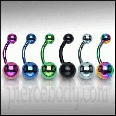 1pc. 316L Surgical steel Anodised Belly banana Free Shipping