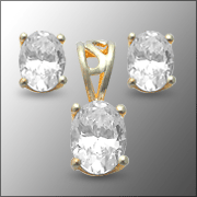 22K 6X8mm Oval Shaped Gold Set Jewelry