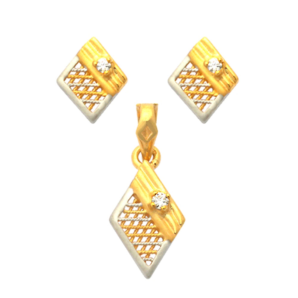 22K Diamond Shaped Gold Set Jewelry