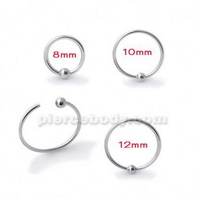 3pc.925 Silver BCR Nose Ring Free Shipping