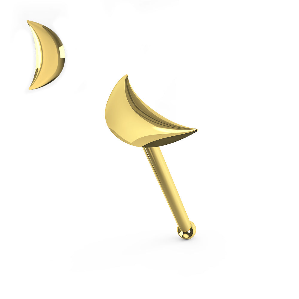 9K Gold Half moon Ball End Nose Pin