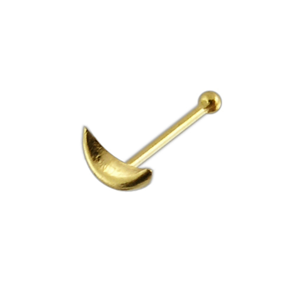 9K Gold Half moon Ball End Nose Pin