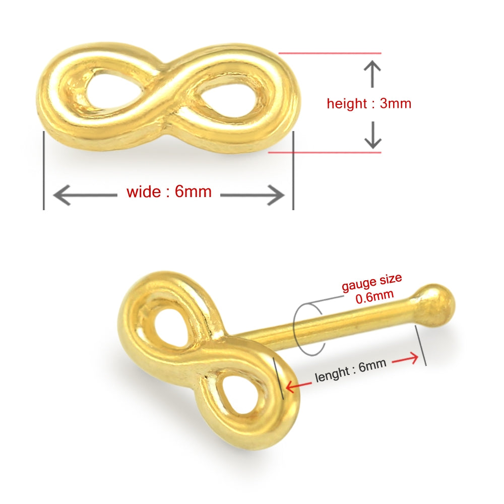 9K Gold Ball End Infinity Nose stud