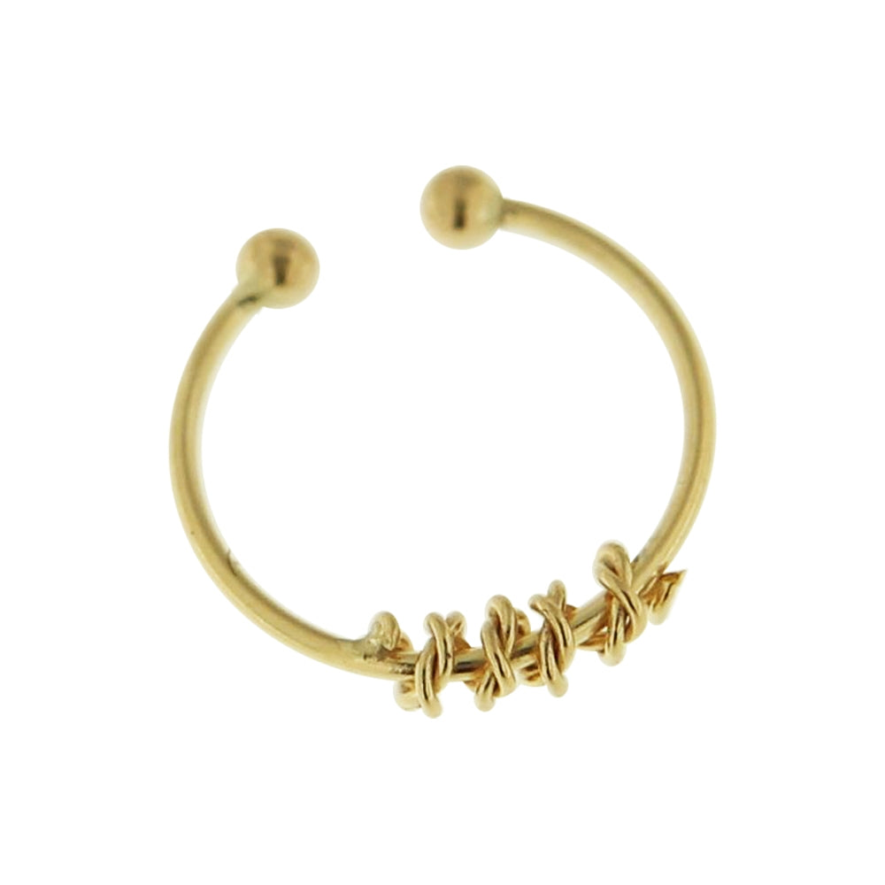 9K Yellow Gold Circular Rope Septum Ring