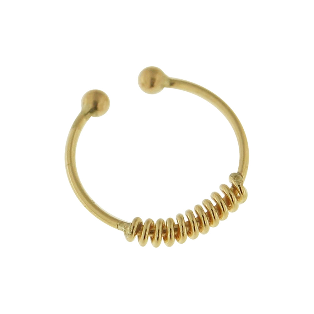 9K Yellow Gold Circular Spring Septum Ring
