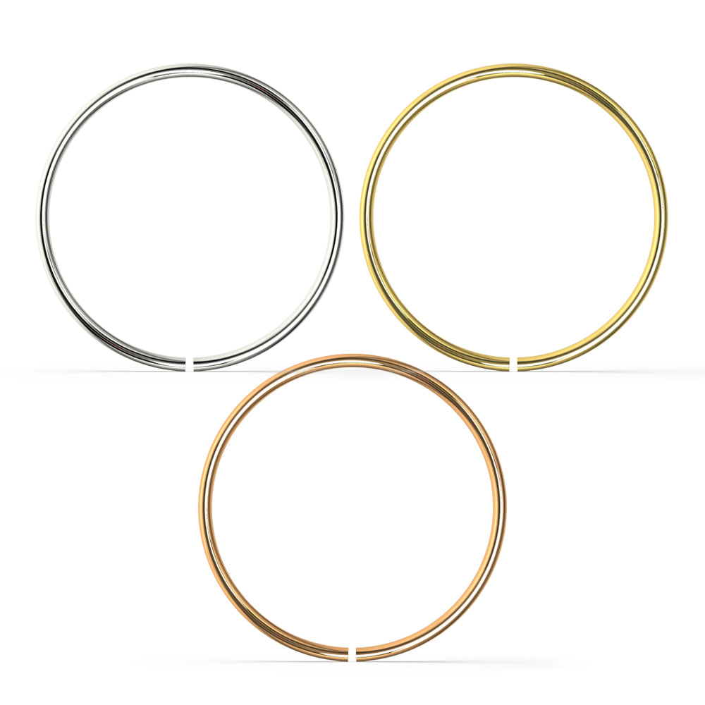 9K Gold 10 mm Seamless Continuous Nose Hoop Ring in Box