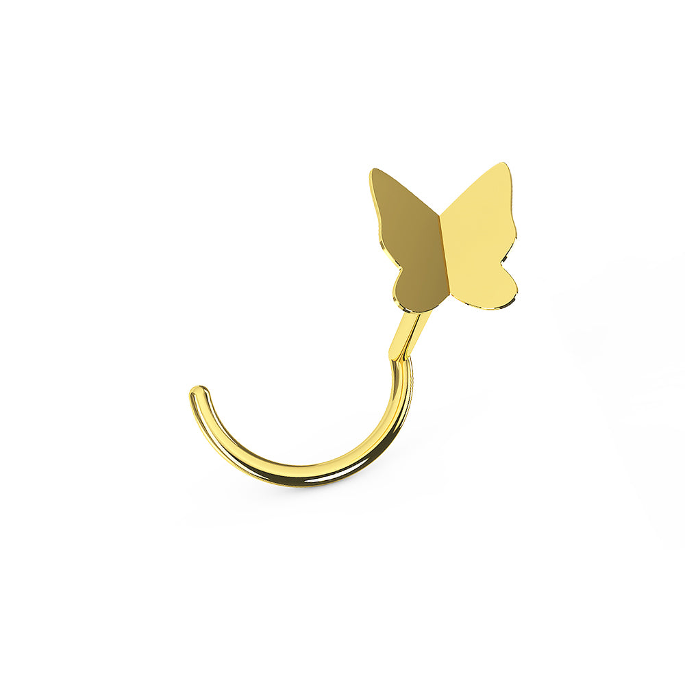 9K Solid Yellow Gold Butterfly Nose Screw