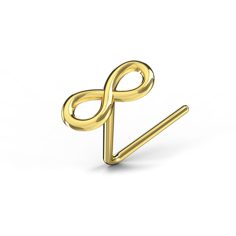 9K Gold L-Shaped Infinity Nose Stud