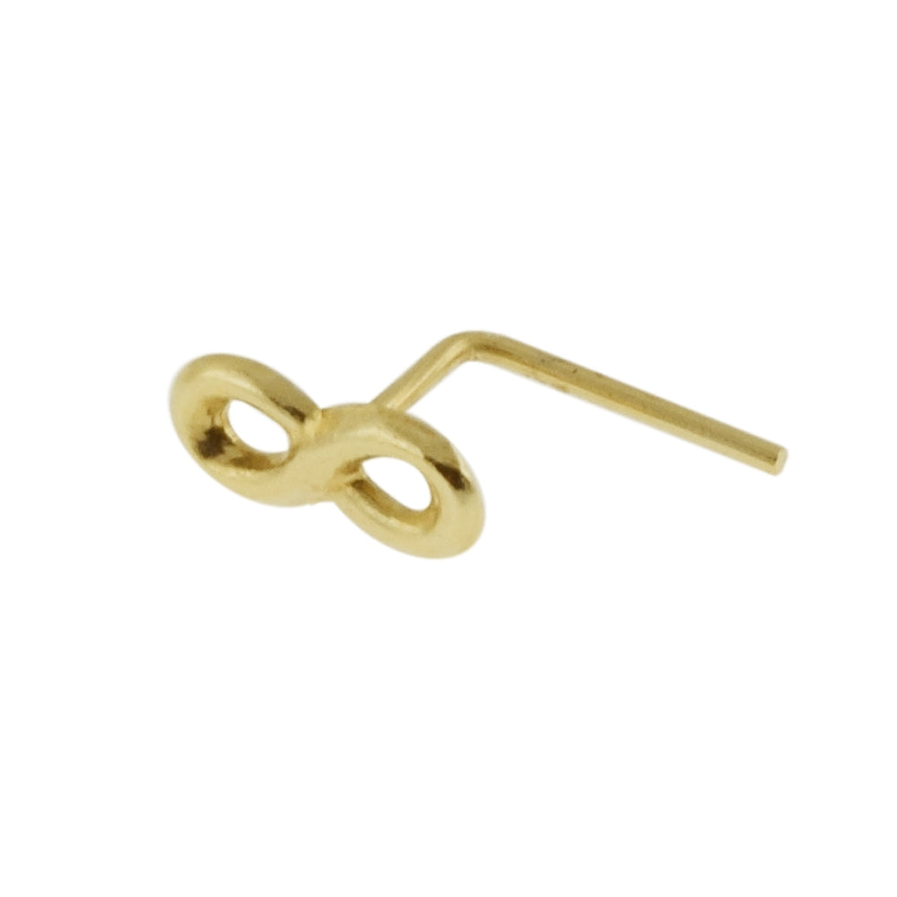 9K Gold L-Shaped Infinity Nose Stud