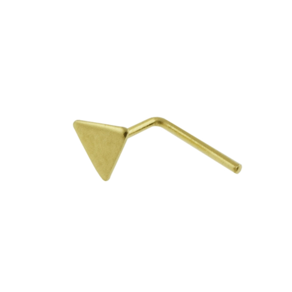 9K Gold L-Shaped Flat Triangle Nose Stud