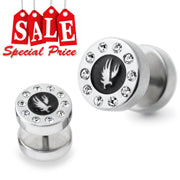 Flying Eagle Jeweled Fake Ear Stretcher