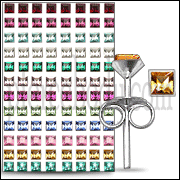 48 Pairs of 3MM Square Birthstone Earring