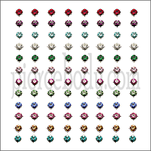 48 Pairs of 3MM Star Set Birthstone Earring