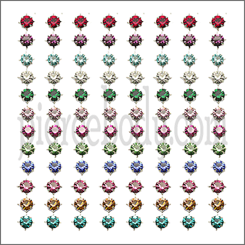 4MM Star Birthstone Silver Earring Set With Tray PAC48ES013