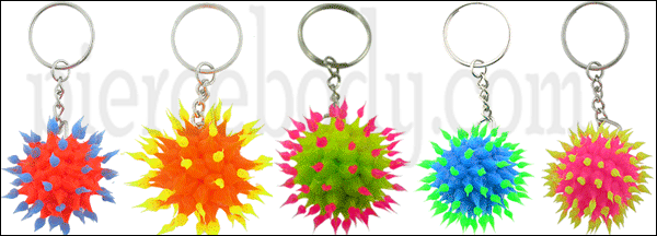 Atomic Ball UV React Tip Blast Silicone Key Chains