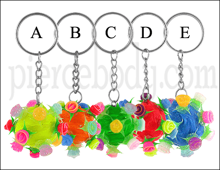 Handcrafted Silicone Roses Ball Key Chains