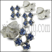 1.5mm Lavender Tetra Claw Set Ear Stud