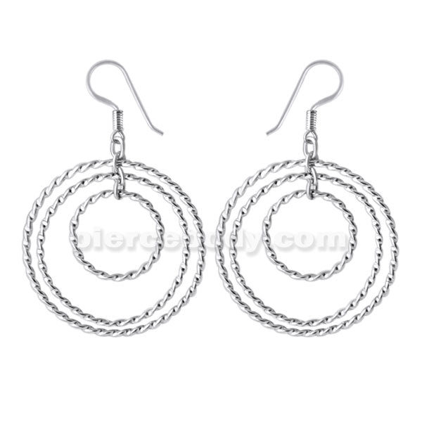 Stainless Steel Dangling Swirl Earring