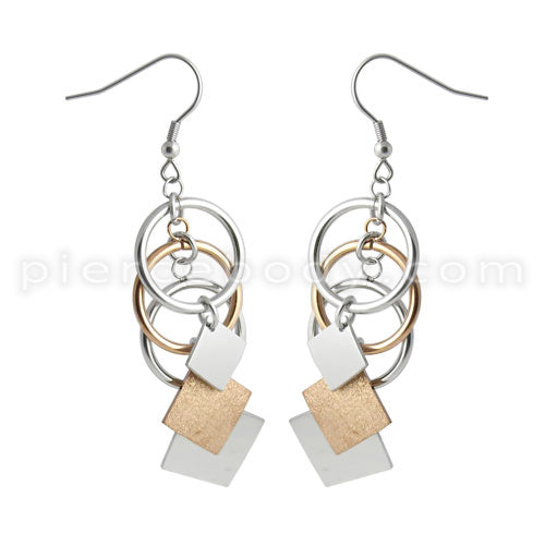 Stainless Steel Dangling Earring TEA689RG