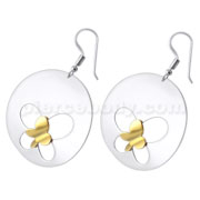 Stainless Steel Dangling Butterfly Earring