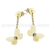 Stainless Steel Dangling Butterfly Earring TEAJA684G