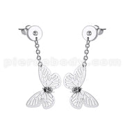 Stainless Steel Dangling Butterfly Earring