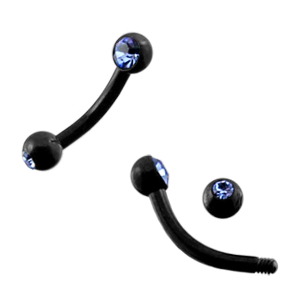 Blackline Curved Banana with two gem balls
