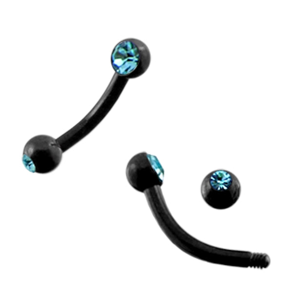 Blackline Curved Banana with 6mm Two Gem Balls