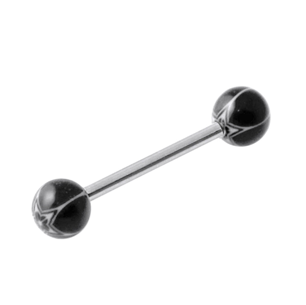 Straight Bar with Black Star UV Balls