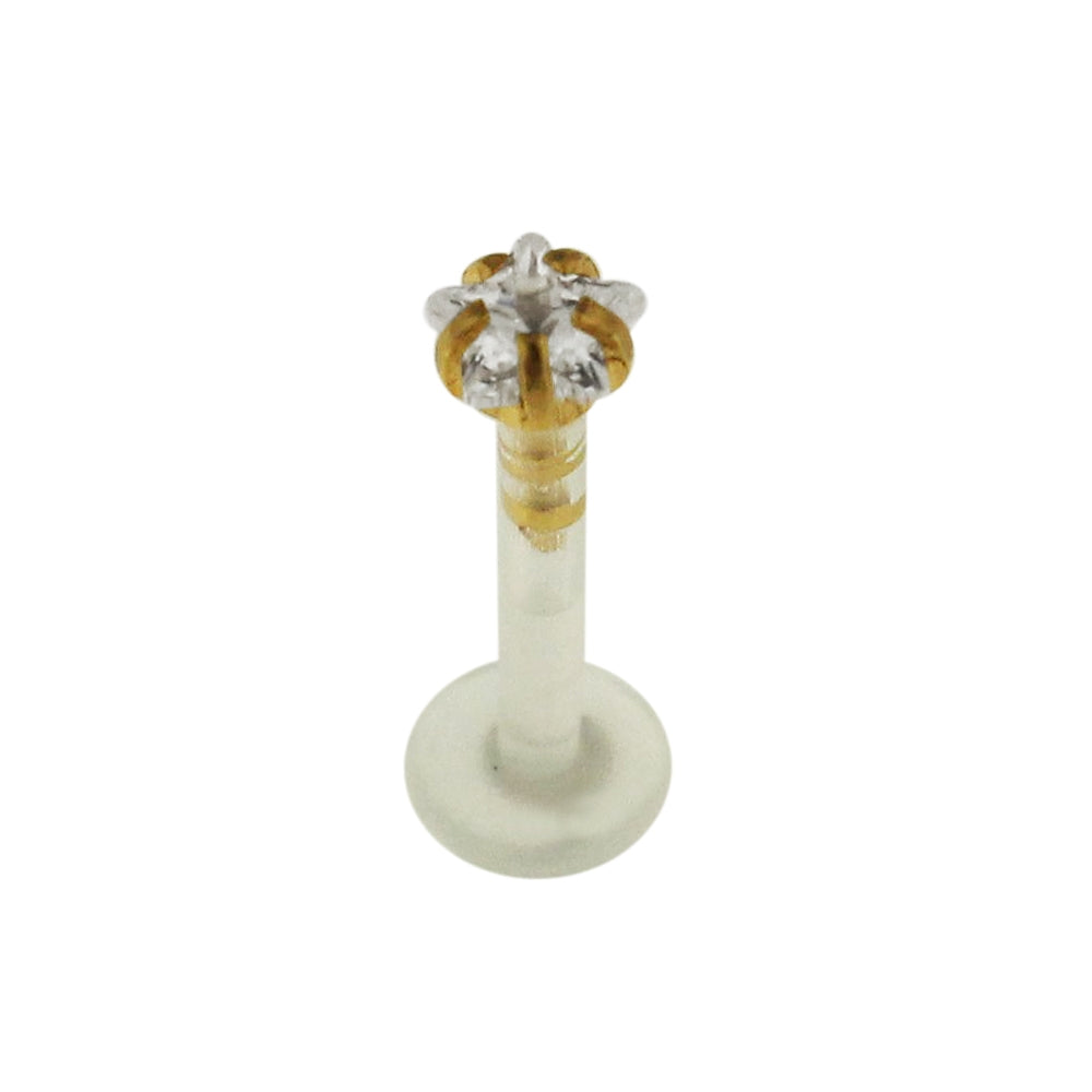 BioFlex Madonna Labret with CZ Stone push-fit Top