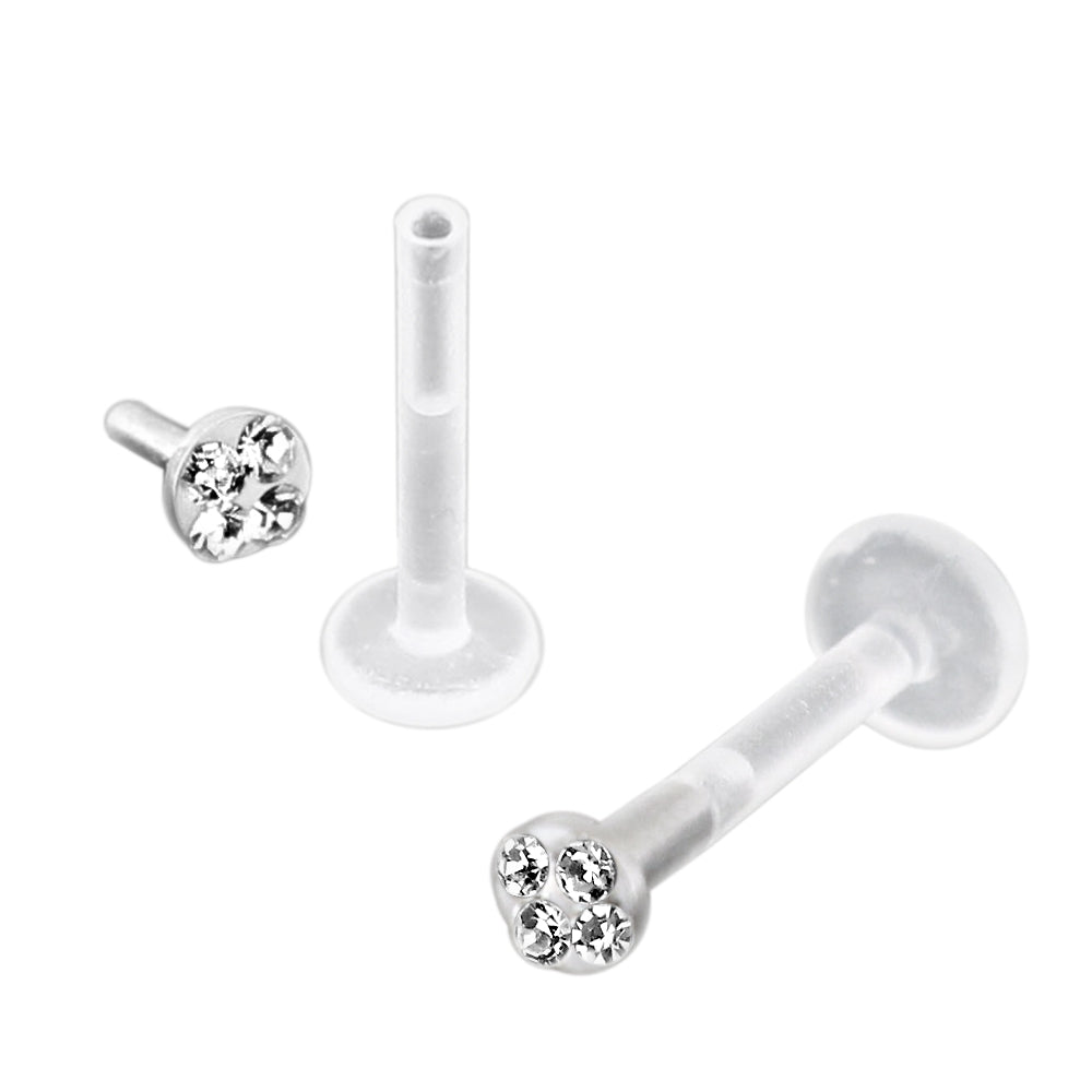UV Bio Madonna Labret with Top Setting CZ Stone