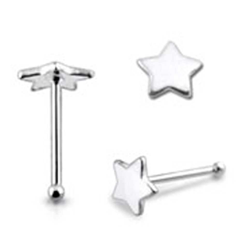 Flat Plain Star Ball End Nose Pin