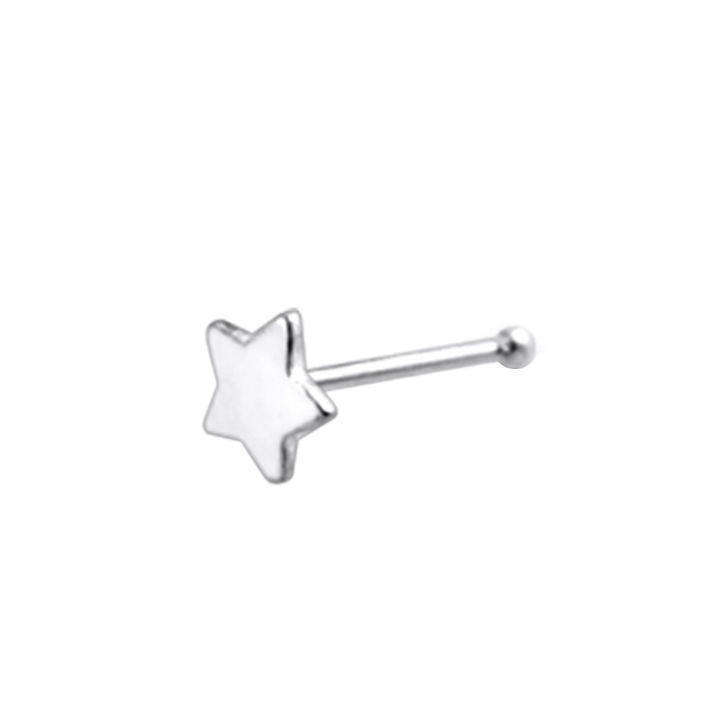 Flat Plain Star Ball End Nose Pin