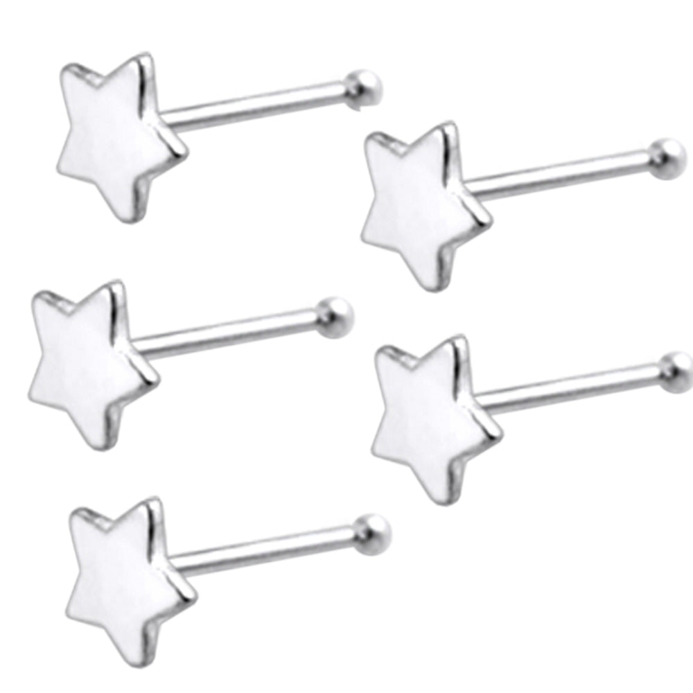Flat Plain Star Ball End Nose Pin