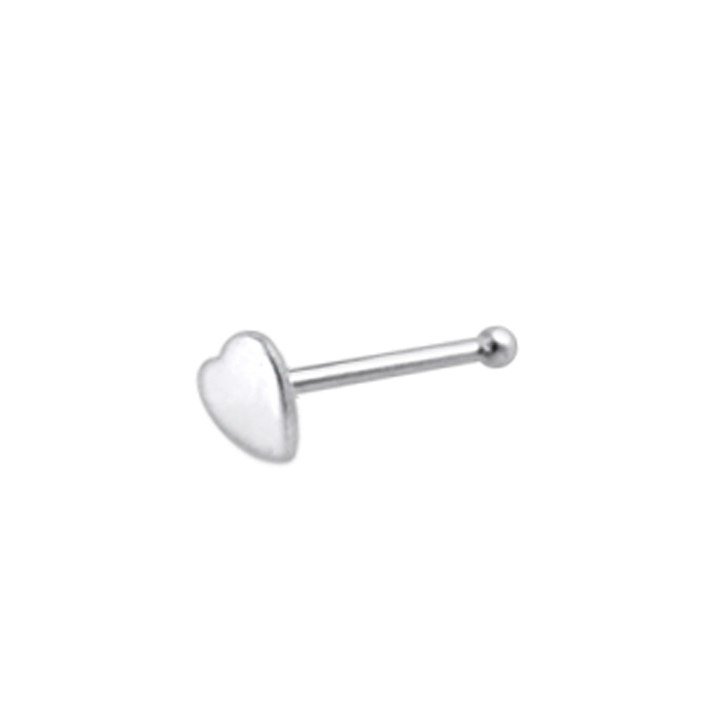 Plain Heart Ball End Nose Pin