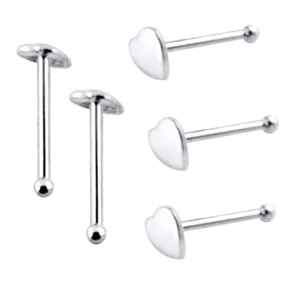Plain Heart Ball End Nose Pin