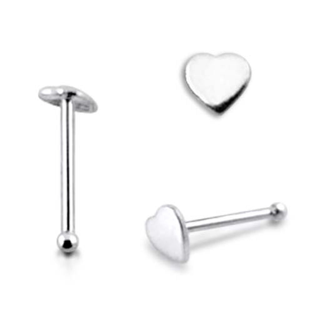 Plain Heart Ball End Nose Pin