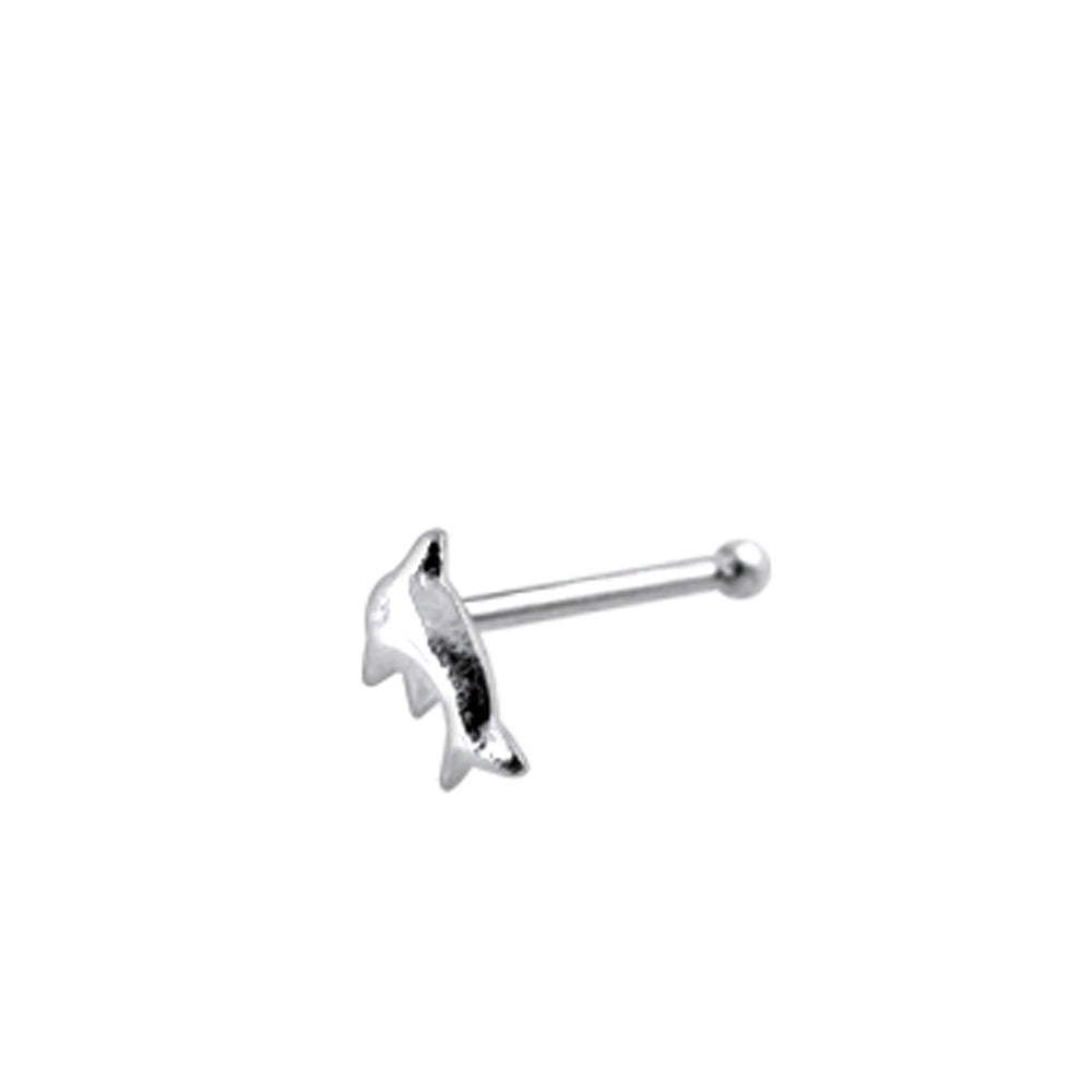 Plain Dolphin Ball End Nose Pin