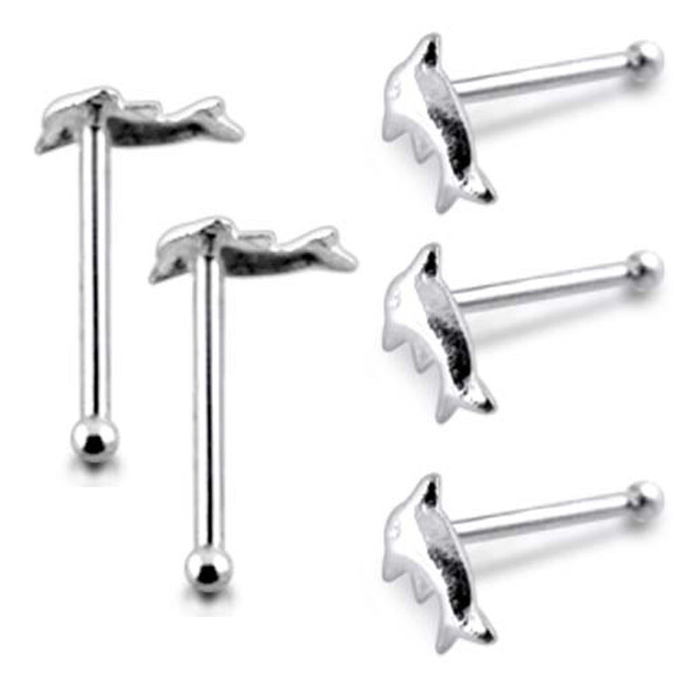 Plain Dolphin Ball End Nose Pin