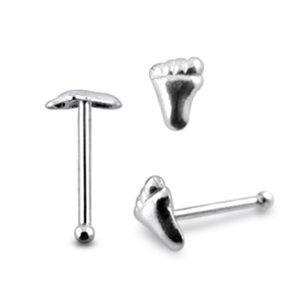 Plain Barefoot Ball End Nose Pin