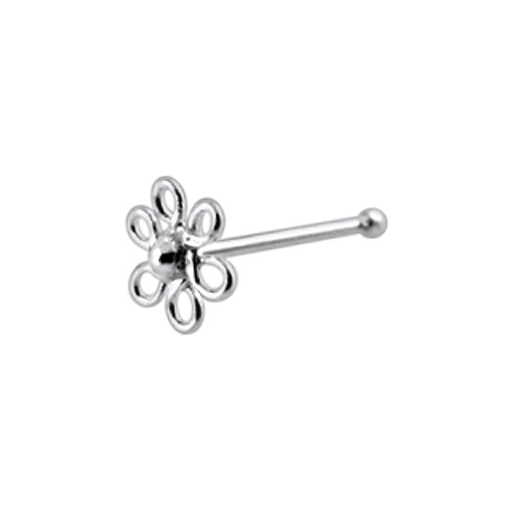 Filigree Flower Ball End Nose Pin