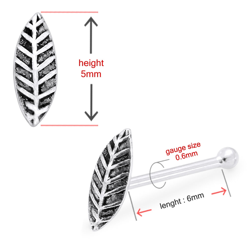 Plain Single Leaf Ball End Nose Pin