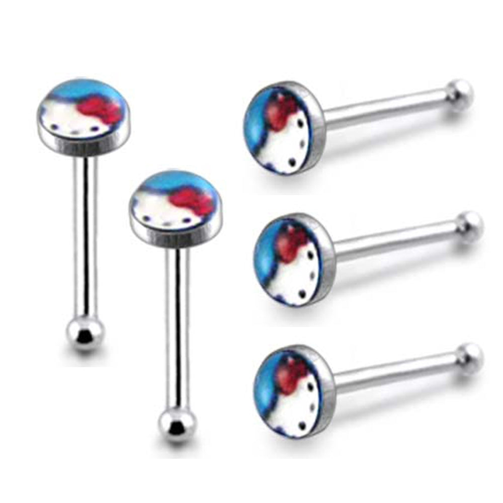 3mm Kitty Ball End Logo Nose Pin