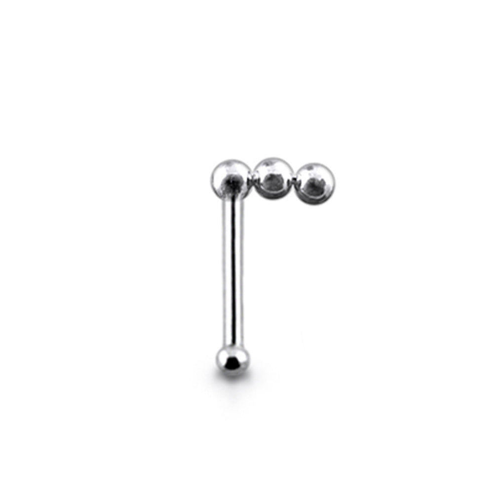 Dangling Chain Ball End Nose Pin
